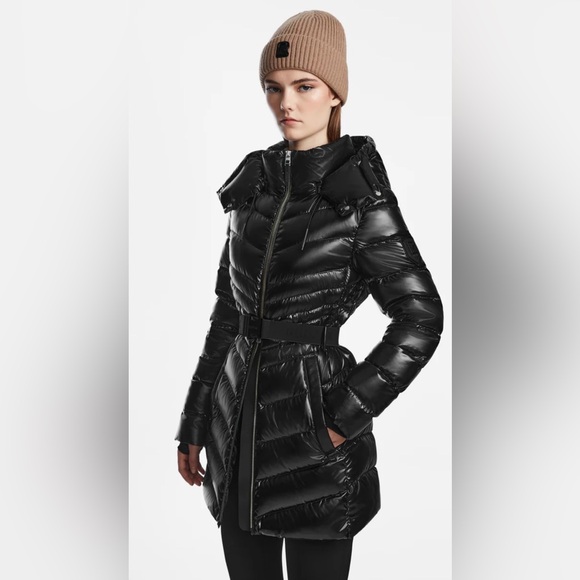 New in Box - RUDSAK Shiny Black Belted Puffer Coat - Picture 10 of 12